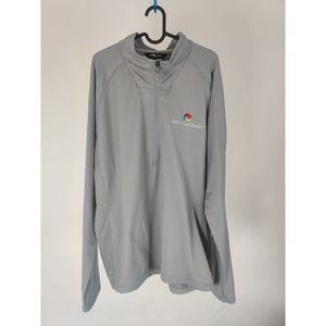 (V) THE NORTH FACE Polartec Fleece Mens XXL 1/2 Zip Base Mid Layer Jacket Grey